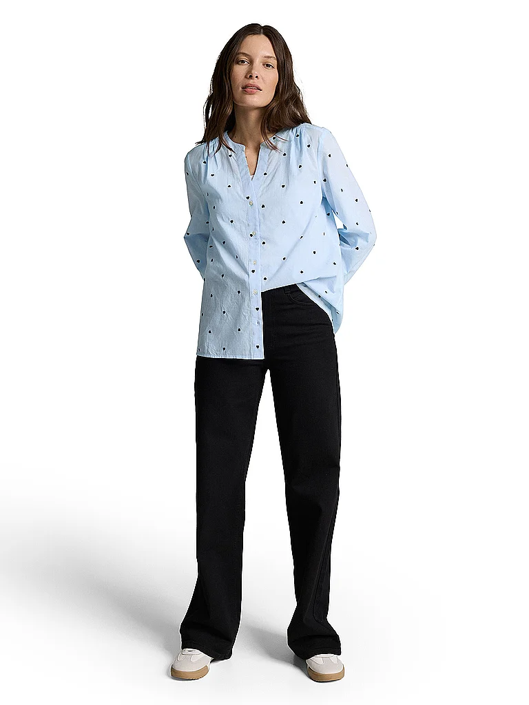 Tom Tailor Damen Langarmhemd 1049804 Blue Heart Design 46 2